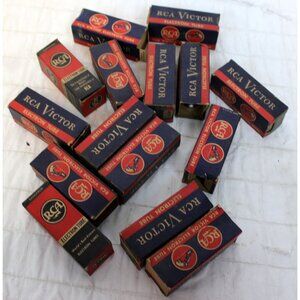 Lot of 15 Vtg 1940s RCA Victor Radiotron Ham TV Radio Tube 1LA4 Original Box 835